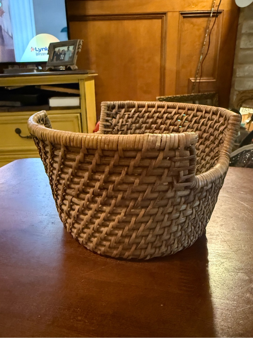 Woven Round Storage Basket - Natural Brown